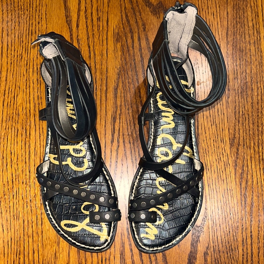 Sam Edelman Black Gladiator Studded Sandals
